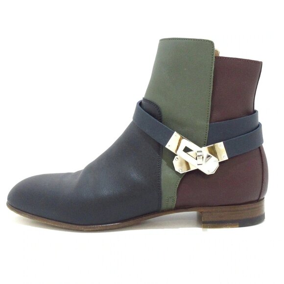 HERMES Neo - Black Dark Brown Multi Leather Women's Boots 684-081825 - Picture 1 of 11